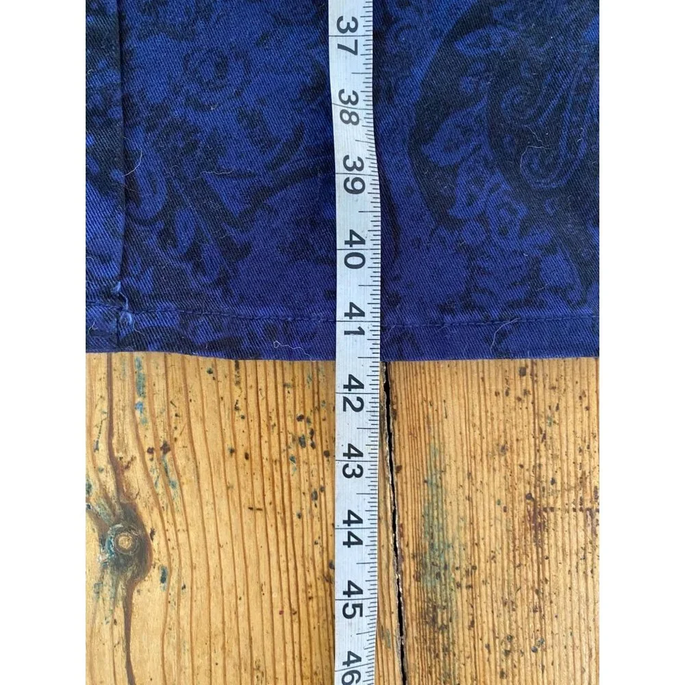 Gloria Vanderbilt Amanda Classic Tapered Jeans 14 Navy Paisley Stretch Denim NEW - Picture 9 of 9